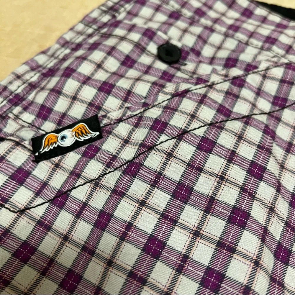 Von Dutch Rare Reversible Cargo Shorts Black / Purple